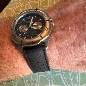 Men's Guess Waterpro men’s moonphase rotating bezel diver watch